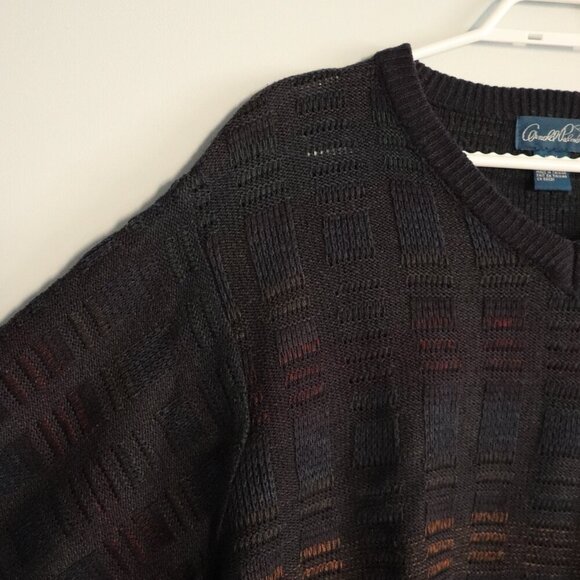 Vntg Arnold Palmer Men's Sz M Multi-Colored Long Sleeve Pullover Crew Sweater - Picture 3 of 10